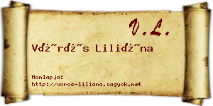Vörös Liliána névjegykártya